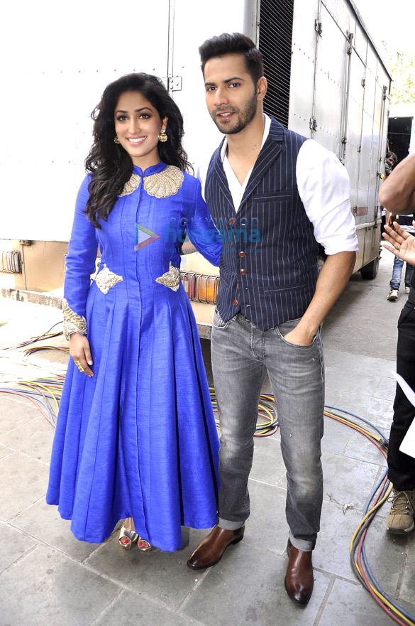 promotion of badlapur on the sets of sa re ga ma pa lil champs 8