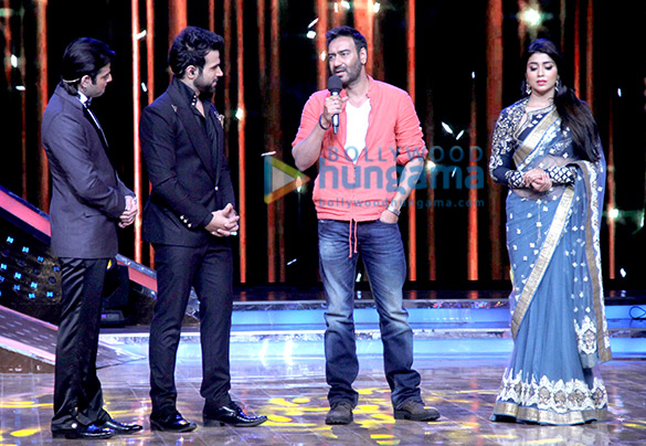 ajay devgn shriya saran promote drishyam on the sets of nach baliye 2