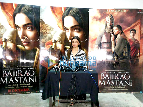 deepika padukone addresses at the press conference on the great feedback of bajirao mastani 2