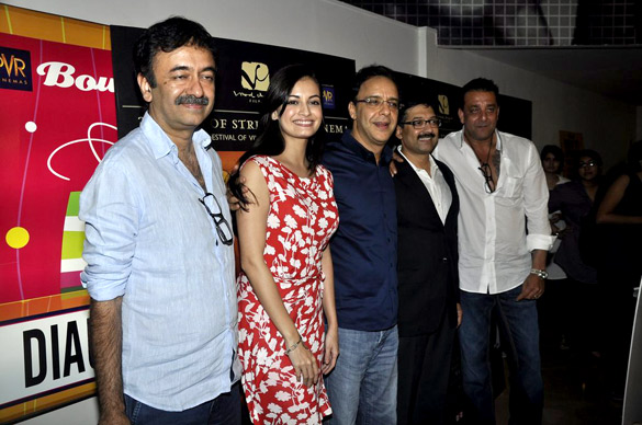 sanjay dutt and dia mirza at munnabhai mbbs screening 2