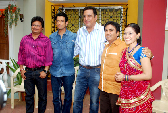 boman irani sharman joshi on the sets of tarak mehta ka ooltah chashmah 2
