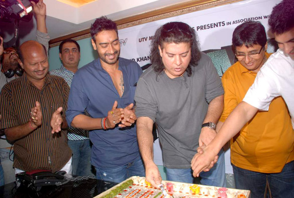 ajay devgn sajid khan at the song recording of himmatwala 2