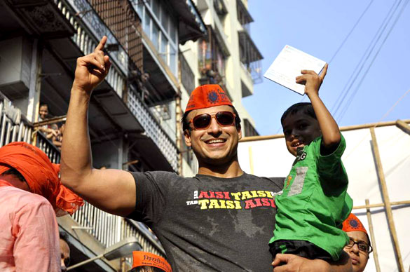 vivek oberoi at girgaum ka raja visarjan 5