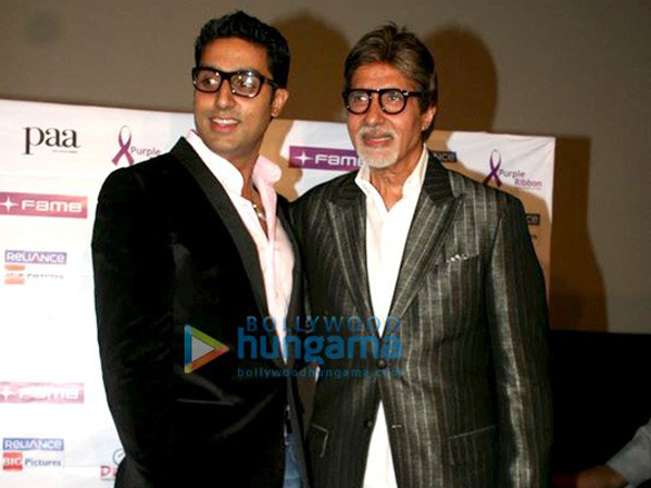 amitabh and abhishek watch paa with kids 7