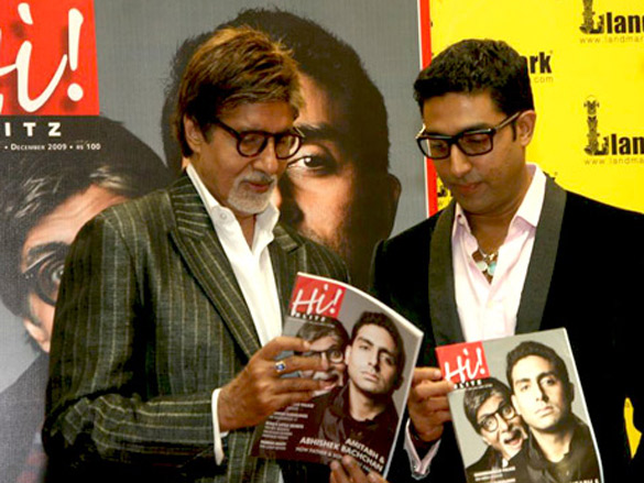 big b and abhishek unveil hi blitz magazine 10