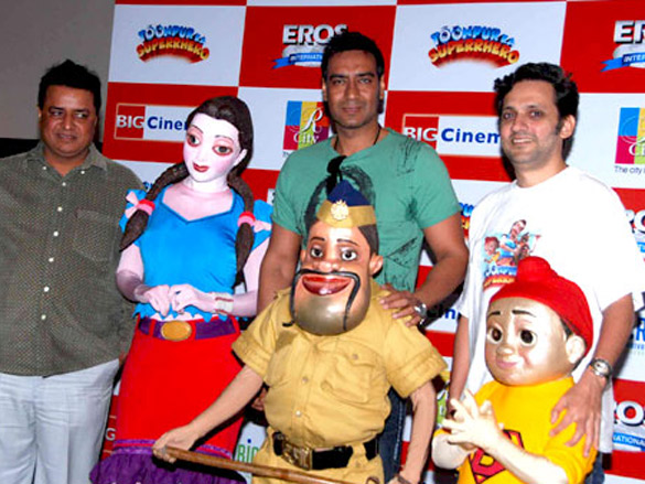 ajay devgn promotes toonpur ka superrhero at big cinemas 3