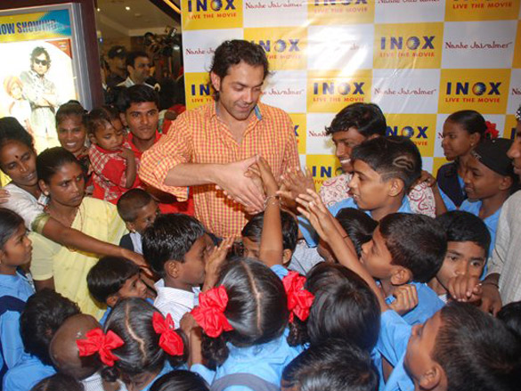 bobby deol attends special screening of nanhe jaisalmer for children at inox 5