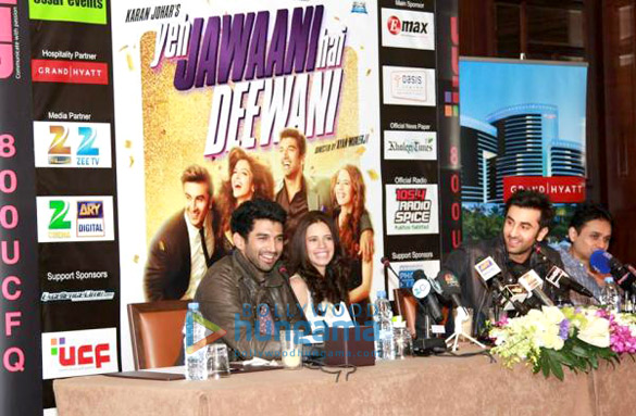 ranbir kalki aditya promote yeh jawaani hai deewani in dubai 2
