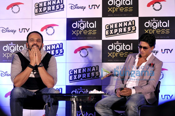 shahrukh rohit shetty at the game launch of chennai express 6