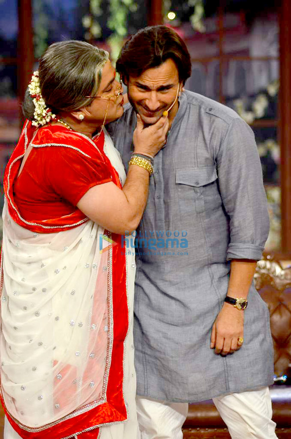 saif promotes bullett raja on comedy nights with kapil 7