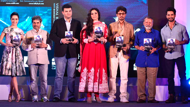 Shahid Kapoor, Shraddha Kapoor, Irrfan Khan, Pankaj Kapoor, Tabu At Book Launch Of ‘Haider – Omkara- Maqbool’