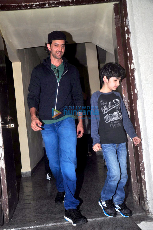 hrithik roshan zayed khan snapped with their kids at pvr post watching pk 3