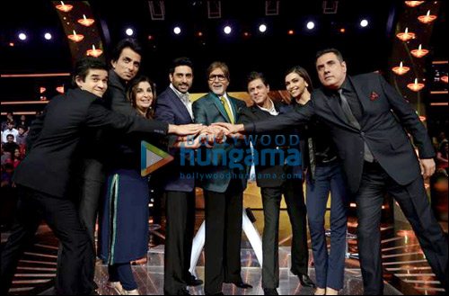 check out happy new year team on the sets of kaun banega crorepati 2