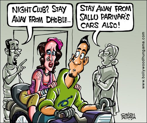 Bollywood Toons: Sallu’s car vs Dhoble’s maar