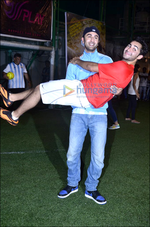 check out ranbir plays football with cousin armaan 4