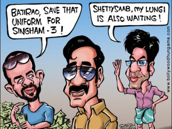 Bollywood Toons: Shah Rukh Khan and Ajay Devgn waiting for Rohit Shetty