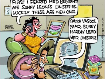 Bollywood Toons: Sunny Leone’s lingerie