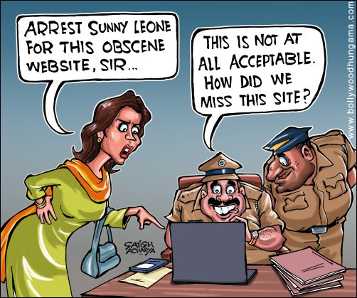 Bollywood Toons: Sunny Leone charged with obscenity!