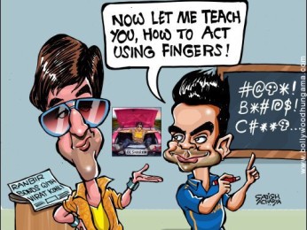 Bollywood Toons: Virat Kohli coaches Ranbir Bollywood Toons: Virat Kohli coaches Ranbir