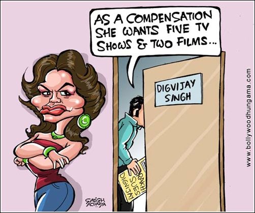 Bollywood Toons: Rakhi’s out of court settlement