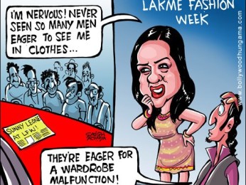 Bollywood Toons: Nervous Sunny on the ramp Bollywood Toons: Nervous Sunny on the ramp