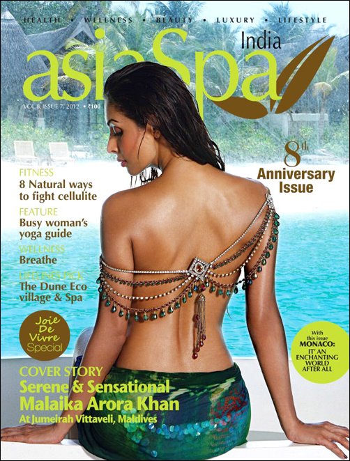 Malaika sizzles on the cover of Asia Spa