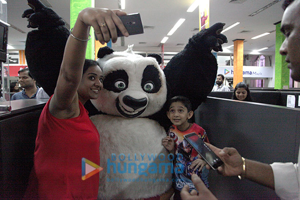 Po the panda from Kung Fu Panda 3 visits the Hungama office