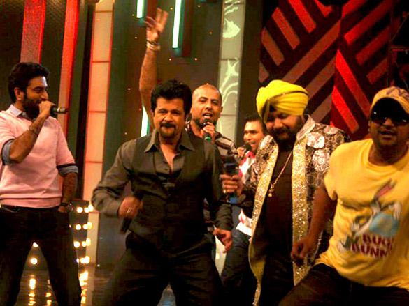 anil kapoor on the sets of sa re ga ma pa singing superstar 4