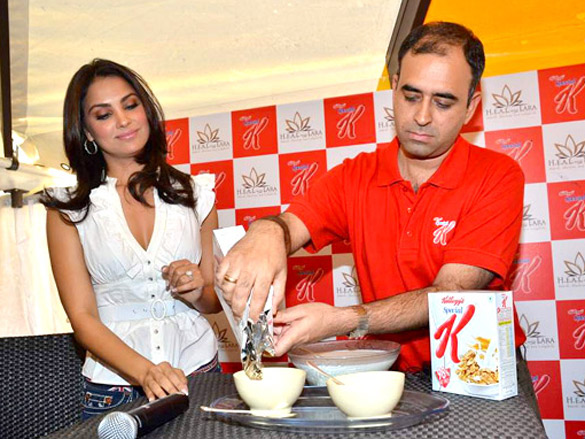 lara dutta promotes kelloggs special k and her yoga dvd 3