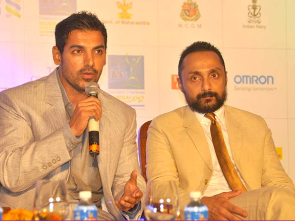 john rahul bose and milind soman at mumbai marathon 2012 press meet 6