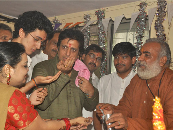 govinda with son yash at ganesha puja 6