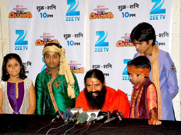 baba ramdev on the sets of sa re ga ma lil champs 6