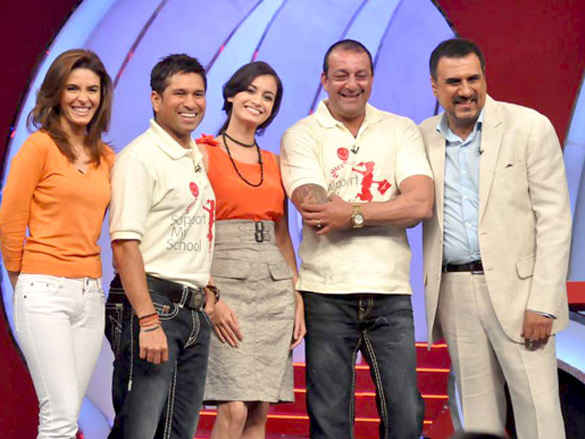 sanjay dutt sachin and others at ndtvs suppport my school telethon 3