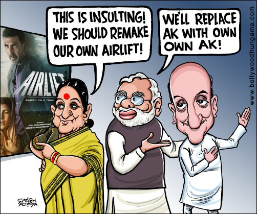 Bollywood Toons: Govt not happy with Akshay Kumar’s Airlift!