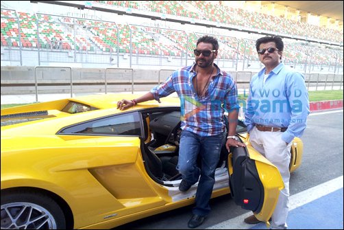 Ajay and Anil race cars at F1 circuit