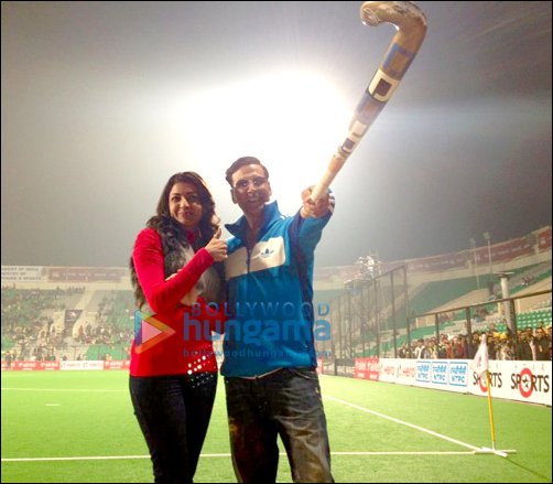 Akshay attends hockey match in Delhi