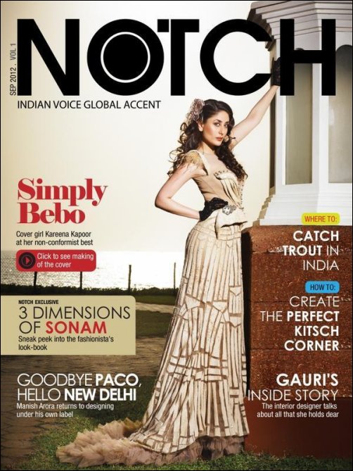 Kareena Kapoor on cover of Notch