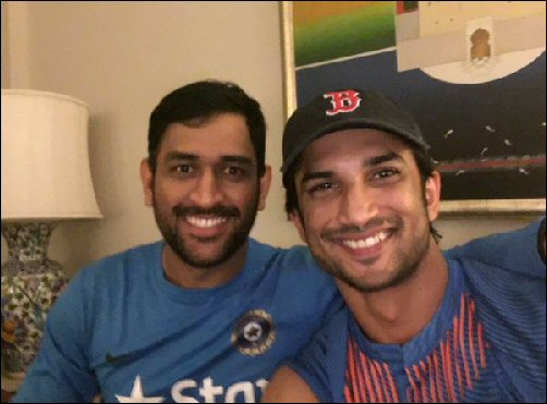 Sushant Singh Rajput takes selfie with M.S. Dhoni at India-Pakistan match