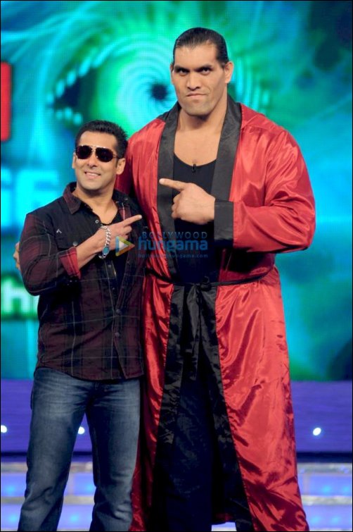 Salman welcomes The Great Khali on Bigg Boss 4
