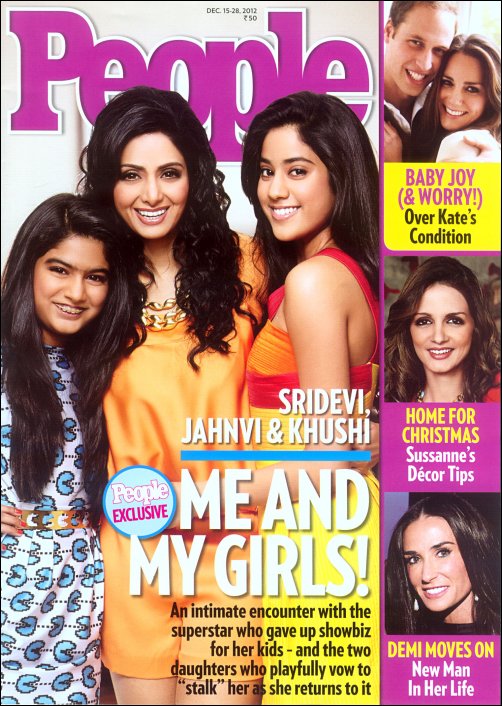 Sridevi and her daughters feature in People