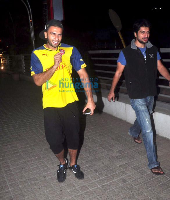 ranveer singh snapped in personalised arsenal soccer tee at pvr juhu 4