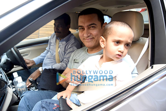 aamir khan leaves with azad for hilton shilim to celebrate his birthday 8