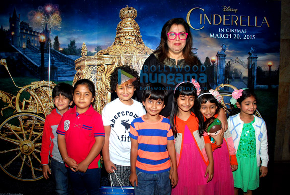 farah khan with her kids at the screening of cinderella 2
