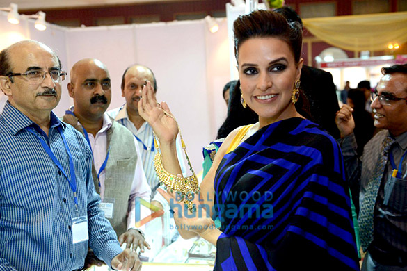 neha dhupia snapped at mmtc gold exhibition 2