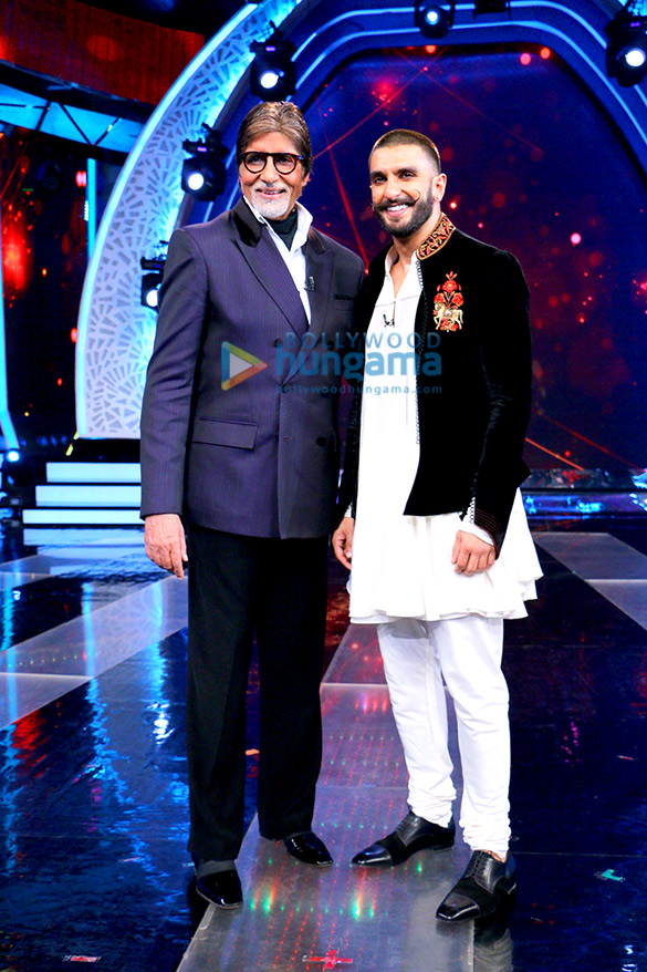 amitabh bachchan ranveer singh parineeti chopra on sets of aaj ki raat hai zindagi 3