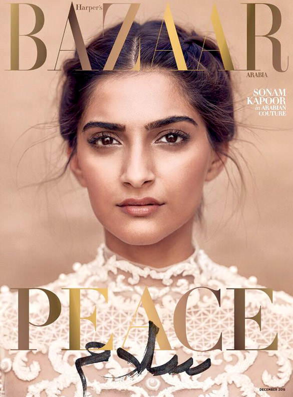 Sonam Kapoor On The Cover Of Harper's Bazaar Magazine,Dec 2015
