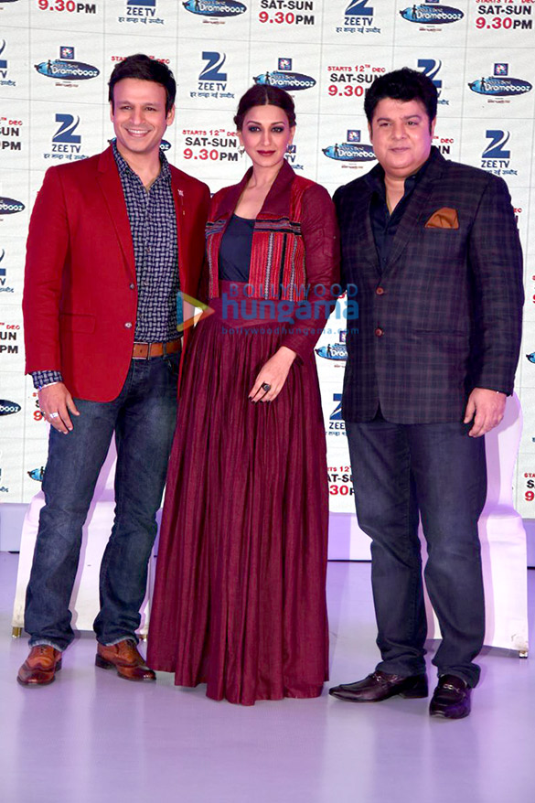 vivek oberoi sonali bendre and sajid khan at zee tvs reality show launch 2