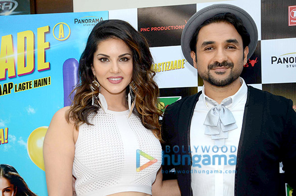 sunny leone and vir das snapped promoting the film mastizaade 3