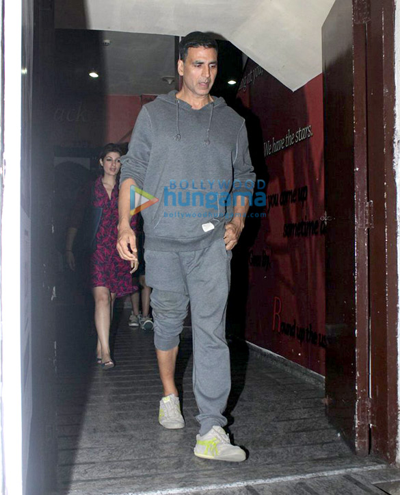 akshay kumar snapped with family post watching the room at pvr juhu 2