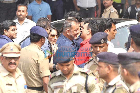 sanjay dutt lands in mumbai at a private terminal in kalina 7